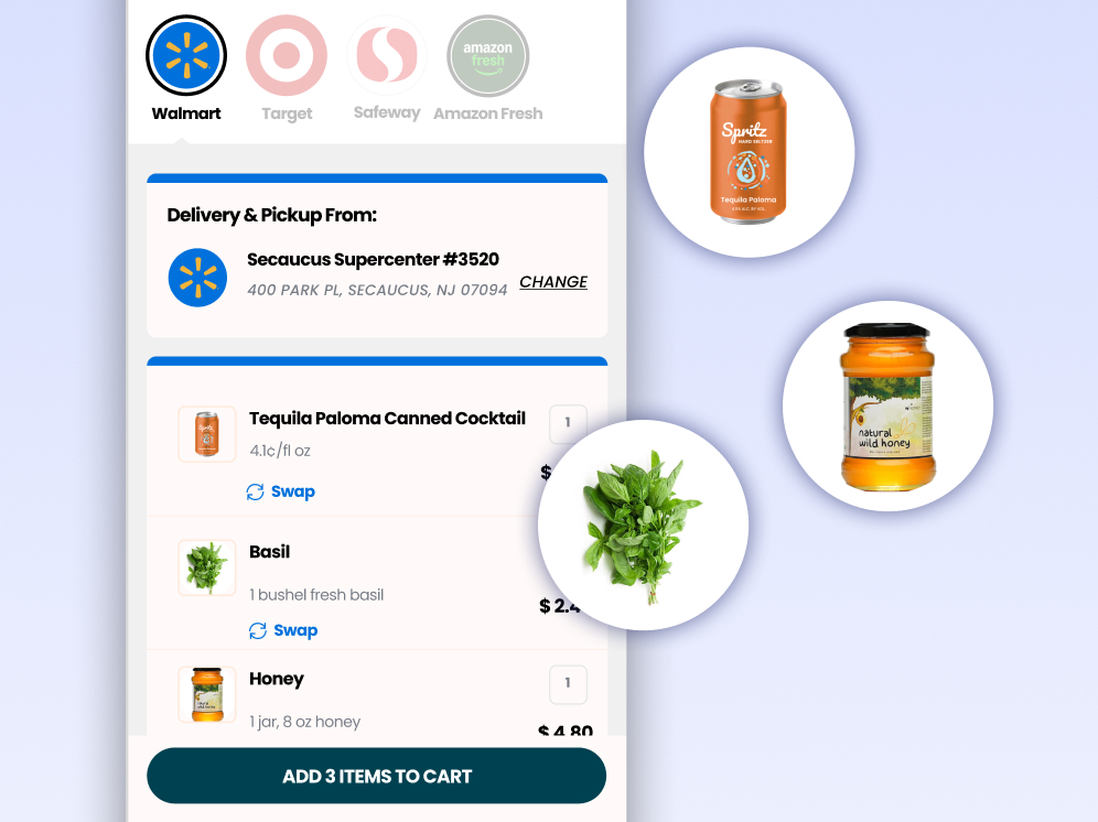 Multiple products bundled into a retailer cart