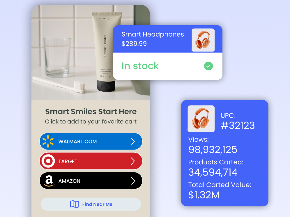 Inventory-aware retailer buttons on a brand product page