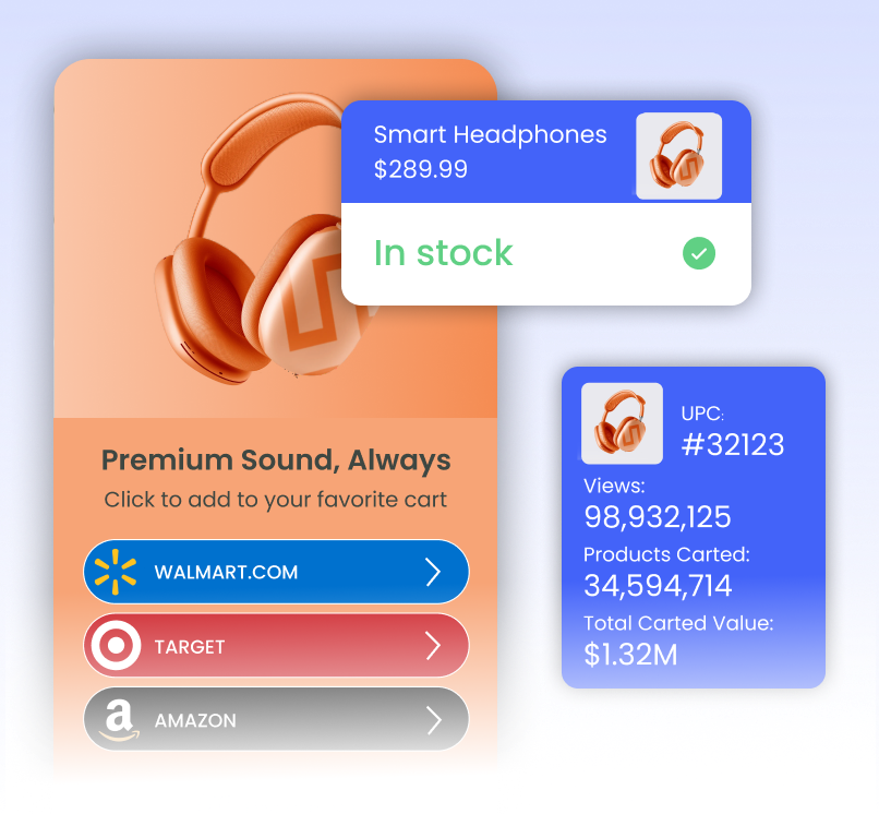 Brand product page with inventory and retailer performance information