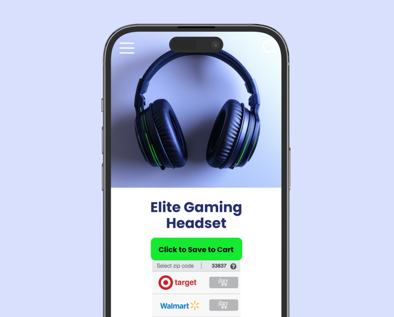 Direct-to-consumer shopping experience displayed on a phone