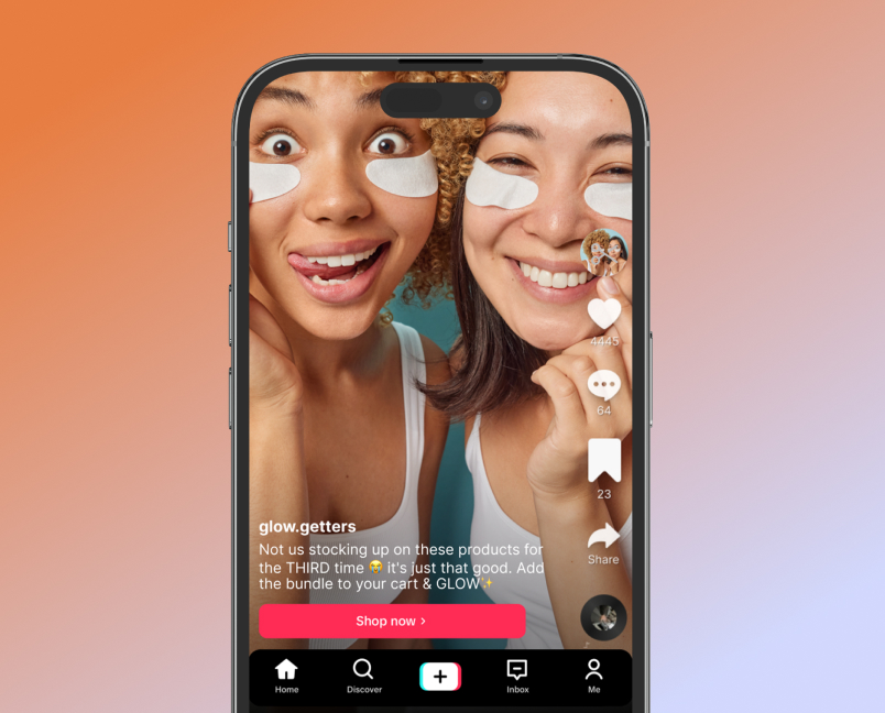 Shoppable beauty creator video on a mobile phone