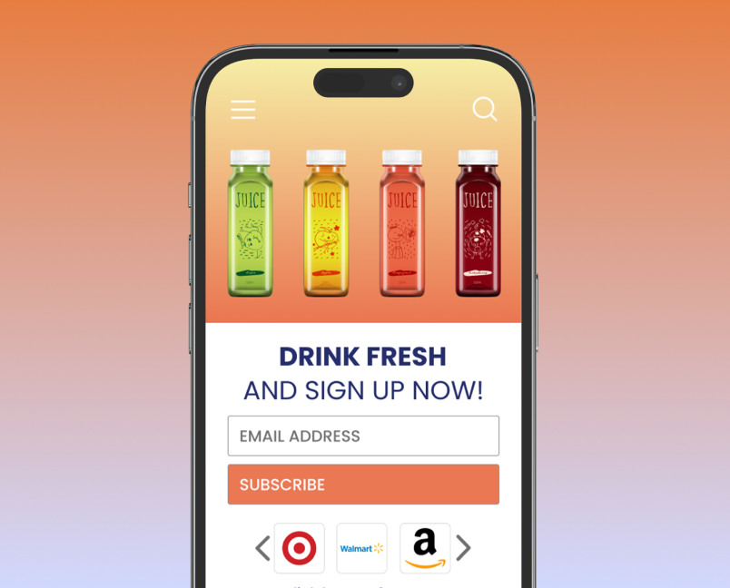 Email sign-up promotion with retailer options